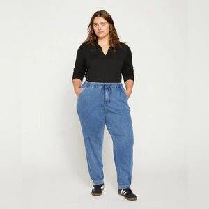 Universal Standard “ComfortDenim” Drawstring Jean Trouser - Tidal Indigo